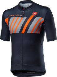 Castelli - tricou pentru ciclism cu maneca scurta Hors Categorie Jersey - albastru savile gri portocaliu (CAS-4520013-414) - trisport