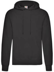 Fruit of the Loom Férfi Pulóver Kapucnis Hosszú ujjú Fruit of the Loom Classisc Hooded Sweat - 2XL, Fekete