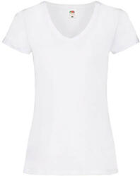 Fruit of the Loom Női póló Csapott ujjú Fruit of the Loom Valueweight V-Neck T Lady-Fit - XS, Fehér