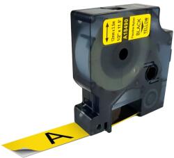 AIMO Etichete flexibile 12mm x 3.5m negru galben compatibile Dymo 18490 (A18490)