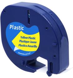 AIMO Etichete din plastic compatibile DYMO LetraTag 12 mm galben pentru organizare acasa si identificare vizibila S0721620 (A91202)