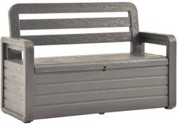 vidaXL Bancă de grădină cu depozitare, antracit, 132, 5 cm, plastic (315637)