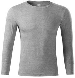 MALFINI Hosszú ujjú póló Progress LS - Sötétszürke melírozott | XS (P751212)
