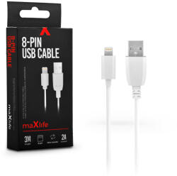 Maxlife 8-PIN 10W USB/Lightning adat- és töltőkábel 3m - fehér - nextelshop