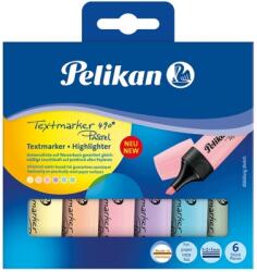 Pelikan Textmarker 490, culori pastel, set 6 culori, cutie carton, Pelikan 817325 (817325)