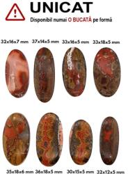  Cabochon Agata de Maroc de Forma Ovala - 30-37 x 12-18 x 5-7 mm