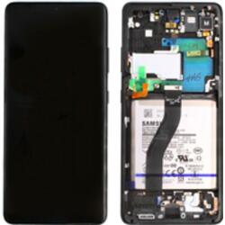 Samsung GH82-26035A Gyári Samsung Galaxy S21 Ultra AMOLED kijelző érintővel Fekete kerettel előlap (Phantom black) (GH82-26035A)