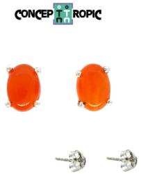 Cercei din Argint 925 cu Carneol - Oval - 5x7x16 mm - 1 Pereche