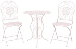 Clayre & Eef Set mobilier gradina 2 scaune pliabile si masa fier forjat alb Garden Ø 60 cm x 70 h (5Y0189)