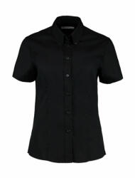 Kustom Kit Női rövid ujjú blúz Kustom Kit Women's Tailored Fit Premium Oxford Shirt SSL 4XL, Fekete