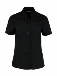 Kustom Kit Női rövid ujjú blúz Kustom Kit Women's Tailored Fit Premium Oxford Shirt SSL 3XL, Fekete