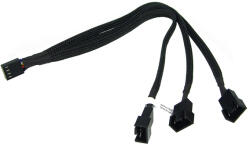  Phobya Y-Kabel 4Pin PWM - 3x 4Pin PWM 30cm - fekete /81098/