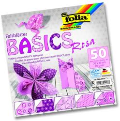 Folia origami papír "basics" 20x20cm pink 50ív (F463-2020)