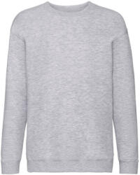 Fruit of the Loom Gyerek Pulóver Hosszú ujjú Fruit of the Loom Premium Set-In Sweat Kids - 128 (7-8), Heather szürke