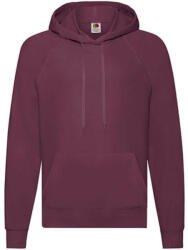 Fruit of the Loom Férfi Pulóver Kapucnis Hosszú ujjú Fruit of the Loom Lightweight Hooded Sweat - 2XL, Burgundi vörö