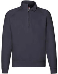 Fruit of the Loom Férfi Pulóver Hosszú ujjú Fruit of the Loom Zip Neck Raglansweat - 2XL, Mély sötétkék (navy)