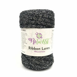 Retwisst Ribbon Lurex - Fekete, fém szállal - 02
