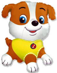 Flexmetal Kölyökkutya, bulldog, sárga, fólia lufi, kb. 76 cm