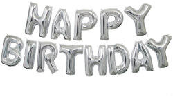 Balloons4party Set baloane folie HAPPY BIRTHDAY 40 Cm argintiu