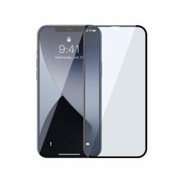 Baseus Folie de protectie Baseus 2x Sticla securizata 0, 3 mm Anti Blue Light cu cadru pentru intregul ecran iPhone 12 mini Negru (SGAPIPH54N-KB01)