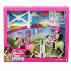 Mattel Barbie Chelsea scoala de calarie set 2 papusi si 2 ponei GNC62