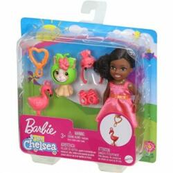 Mattel Barbie Club Chelsea Set papusa bruneta flamingo GJW30 Papusa Barbie