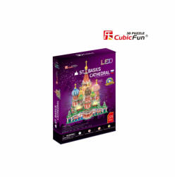 CubicFun PUZZLE 3D LED CATEDRALA ST. BASIL 224 PIESE (CUL519h) - carlatoys