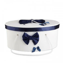 Produs vandut si livrat de S. C. Denikos Creativ S Cutie trusou decorata cu funde bleumarine NKTR006-C