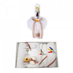 Produs vandut si livrat de S. C. Denikos Creativ S Trusou botez fetita, brodat si lumanare, decor tricolor, Denikos® 123