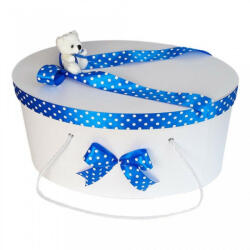 Produs vandut si livrat de S. C. Denikos Creativ S Cutie trusou botez fundite albastre cu buline si ursulet, Denikos® 2