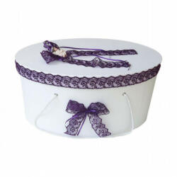 Produs vandut si livrat de S. C. Denikos Creativ S Cutie trusou botez dantela mov si ingeras, Denikos® 388
