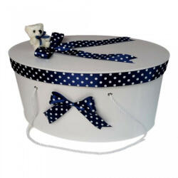 Produs vandut si livrat de S. C. Denikos Creativ S Cutie trusou botez fundite bleumarin cu buline si ursulet, Denikos® 5