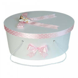 Produs vandut si livrat de S. C. Denikos Creativ S Cutie trusou botez fundite roz cu buline si ingeras, Denikos® 9