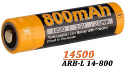 Fenix Acumulator Fenix 14500 - 800mAh - ARB-L 14-800 (ADV-265) Baterie reincarcabila
