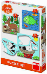 Dino Baby Puzzle - Unde locuiesc animalele? (3, 4 si 5 piese) Puzzle