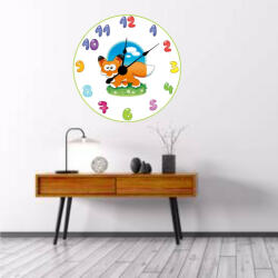  Sticker decorativ ceas copii cu vulpe