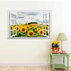  Sticker perete Sunflower 3D Window