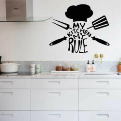  Sticker perete bucatarie My Kitchen My Rule