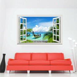  Sticker perete Tropical Island 3D Window
