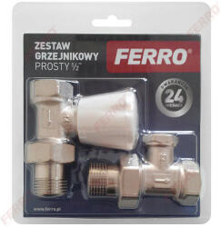 FERRO Polonia Set robineti radiator tur/retur drepti 1/2 (ZGB01)