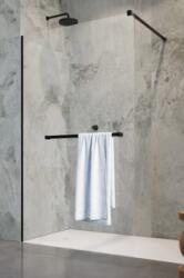 Radaway Cabina dus Walk-In Radaway Modo New II Black cu suport prosop 150xH200 cm (389154-54-01W)
