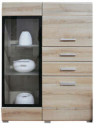 Wipmeble Vusher 011 vitrin 1w2d2s univerzális b/j sonoma tölgy