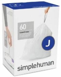 simplehuman Egyedi méretezésű szemetes zsák újratöltő csomag, 60 zsák/csomag, J-tipus, CW0259 (CW0259)