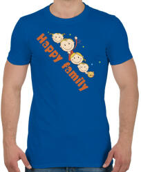 printfashion Boldog család - Férfi póló - Királykék (4640439)