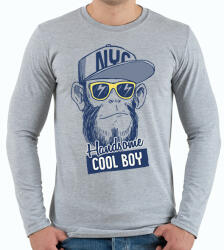 printfashion cool boy gorilla - Férfi hosszú ujjú póló - Sport szürke (4642064)