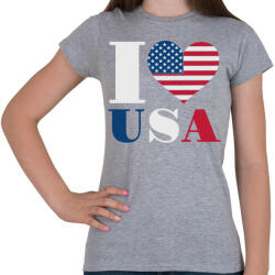printfashion Szeretem az USA-t - Női póló - Sport szürke (4651992)