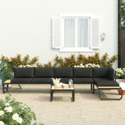 vidaXL Set canapea de grădină colțar cu perne, 4 piese, aluminiu, WPC (48653) - vidaxl