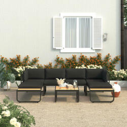 vidaXL Set canapea de grădină colțar cu perne, 4 piese, aluminiu, WPC (48654) - vidaxl