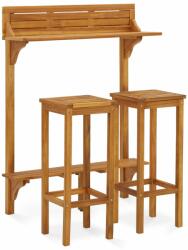vidaXL Set mobilier bar de balcon, 3 piese, lemn masiv de acacia (310254)
