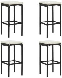 vidaXL Scaune de bar cu perne, 4 buc. , negru, poliratan (313446)